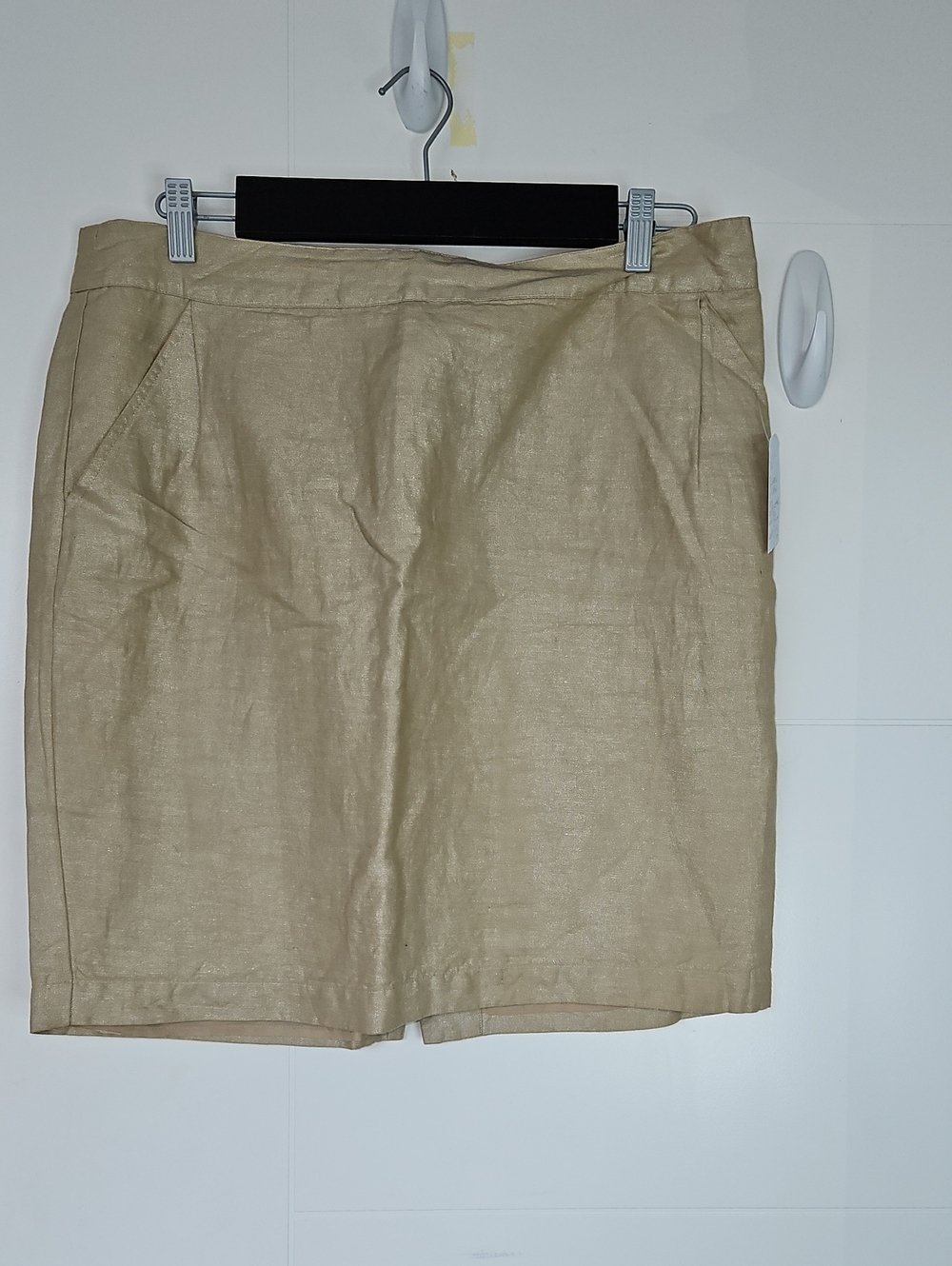 Joe Fresh Light Beige W Gold Threads Mini Skirt